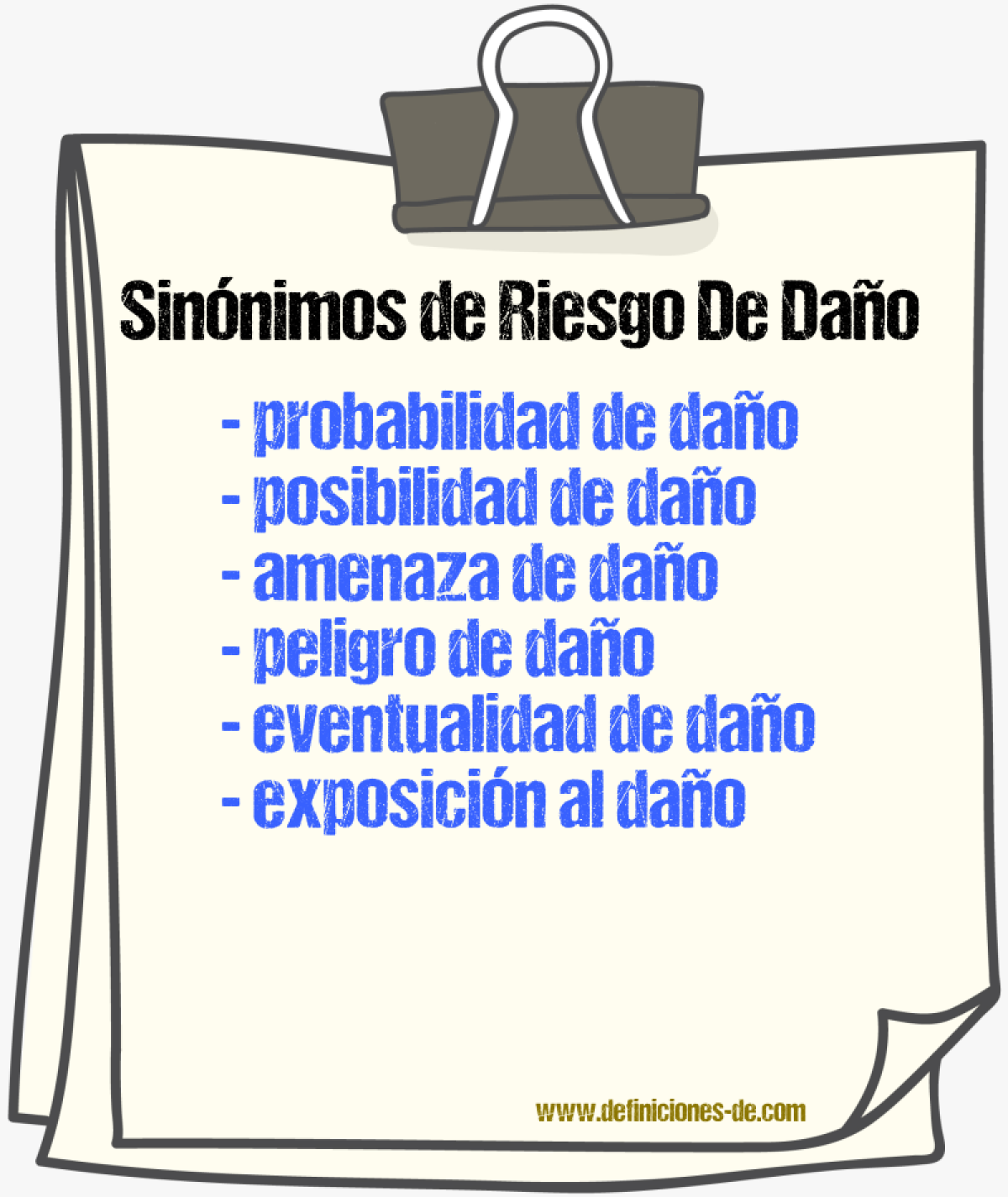 Sinónimos de riesgo de daño