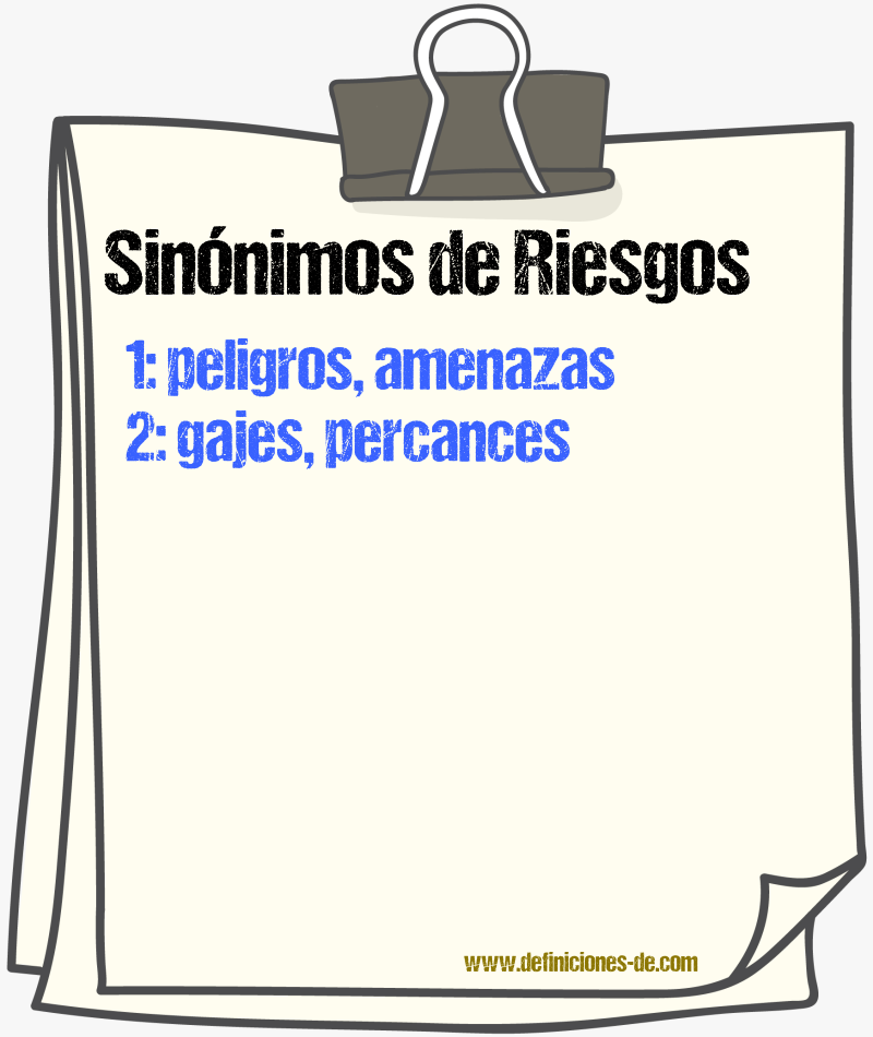 Sinónimos de riesgos