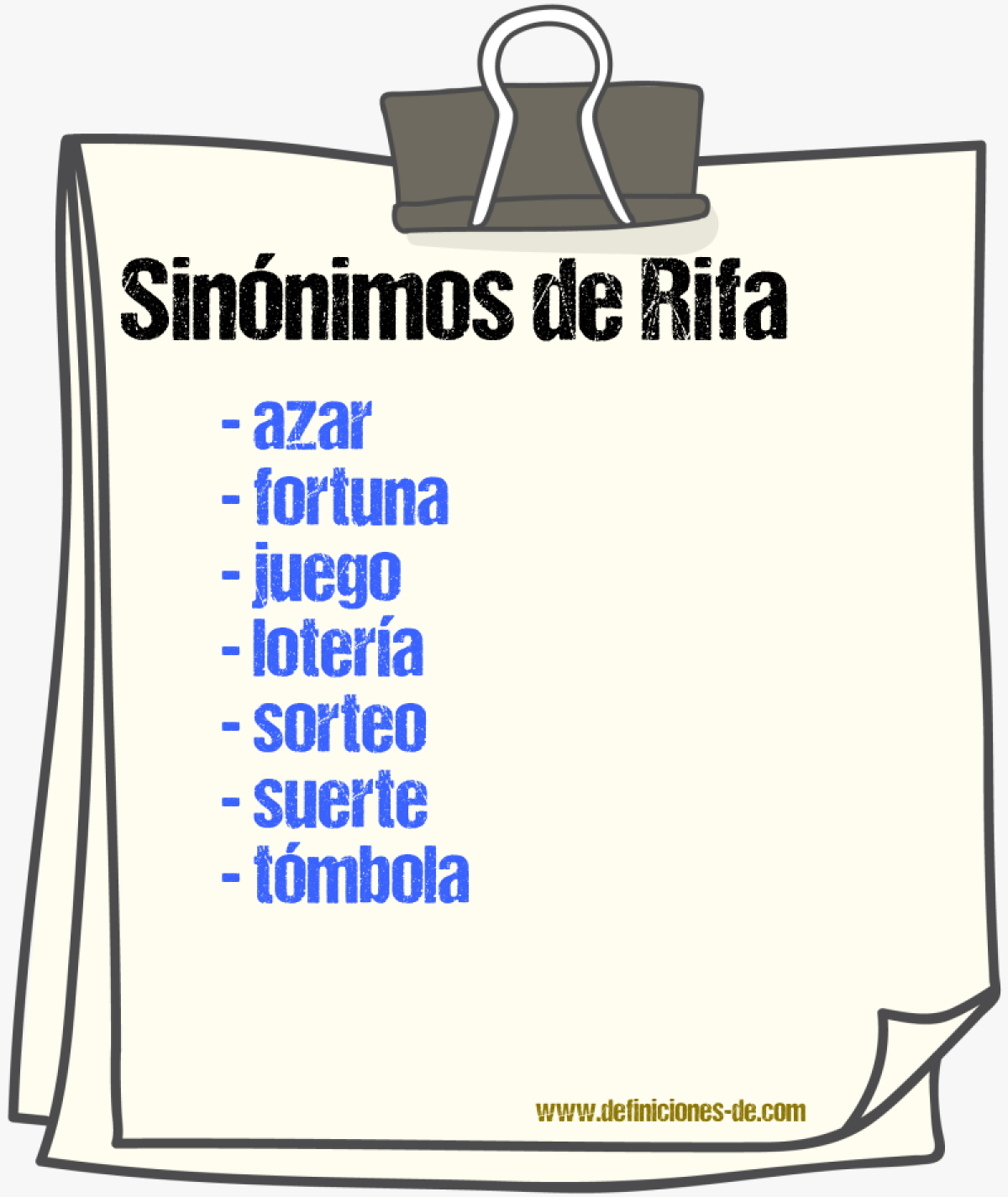 Sinnimos de rifa