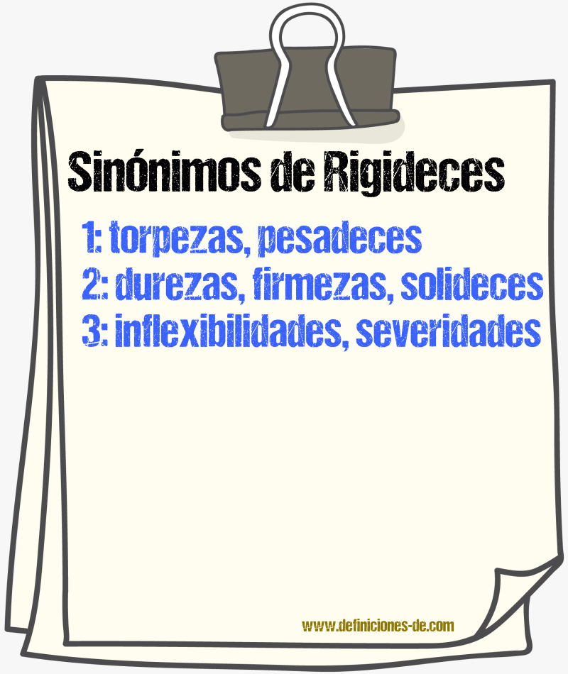 Sinónimos de rigideces