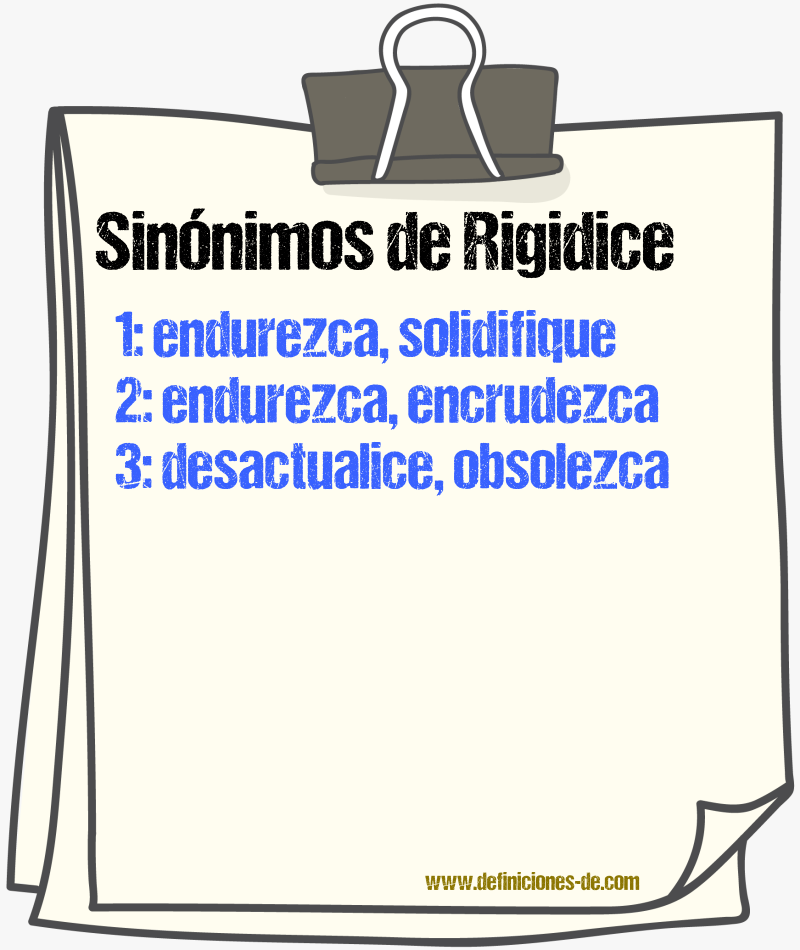 Sinónimos de rigidice