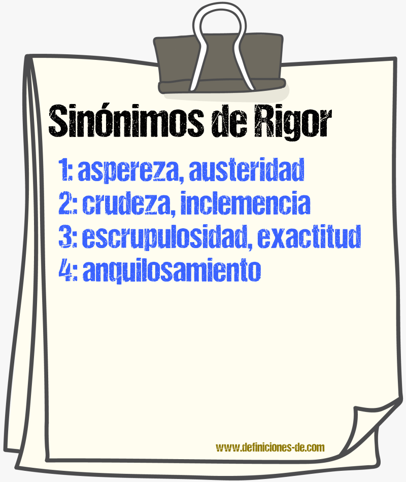 Sinnimos de rigor