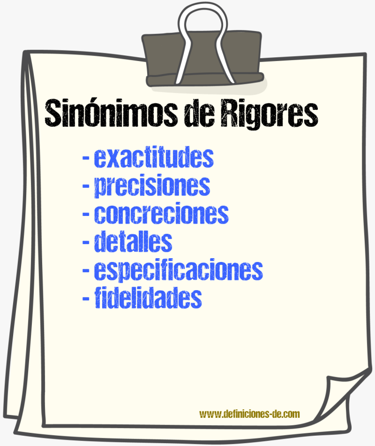 Sinónimos de rigores