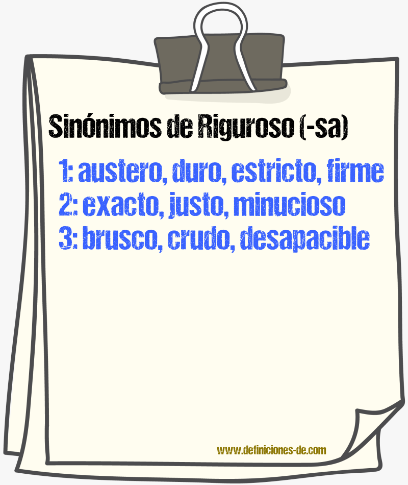 Sinnimos de riguroso