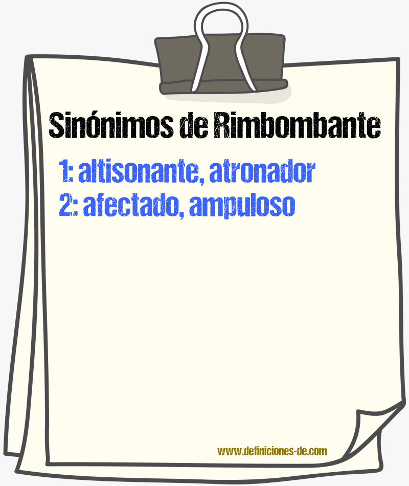 Sinnimos de rimbombante