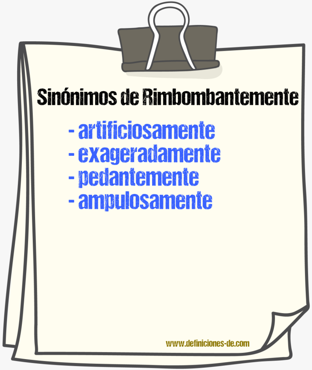 Sinnimos de rimbombantemente