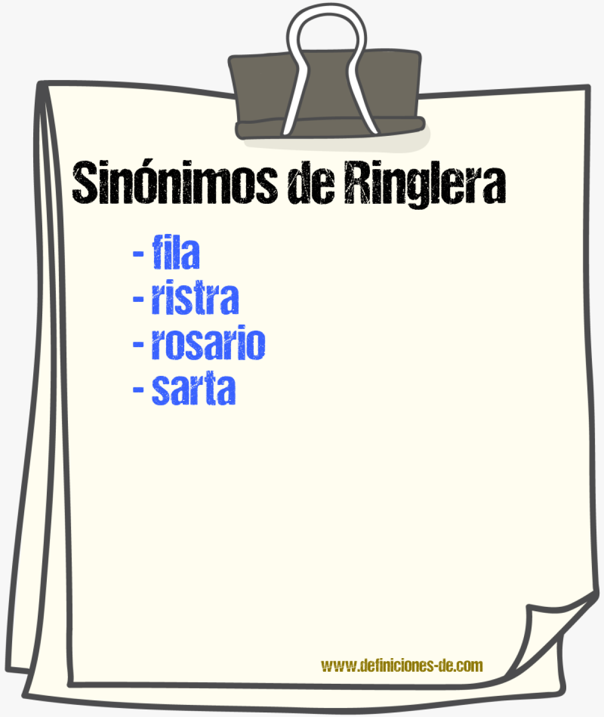 Sinnimos de ringlera