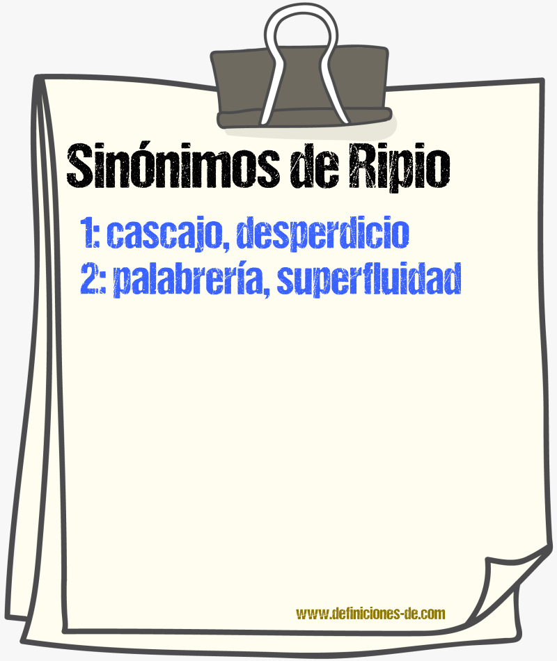 Sinnimos de ripio