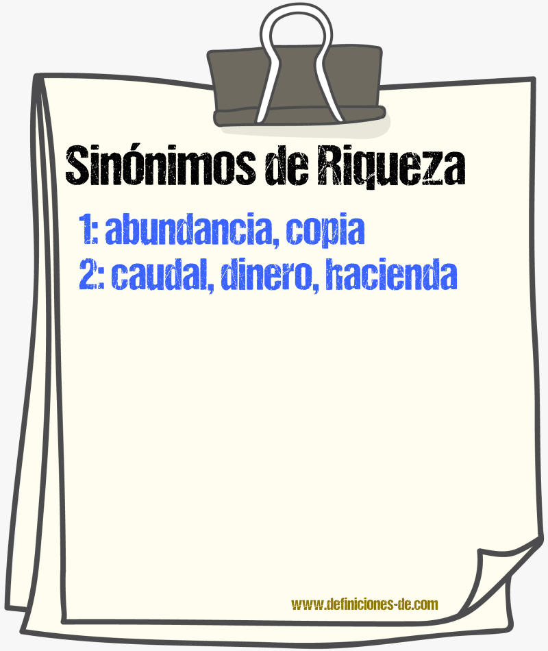 Sinnimos de riqueza