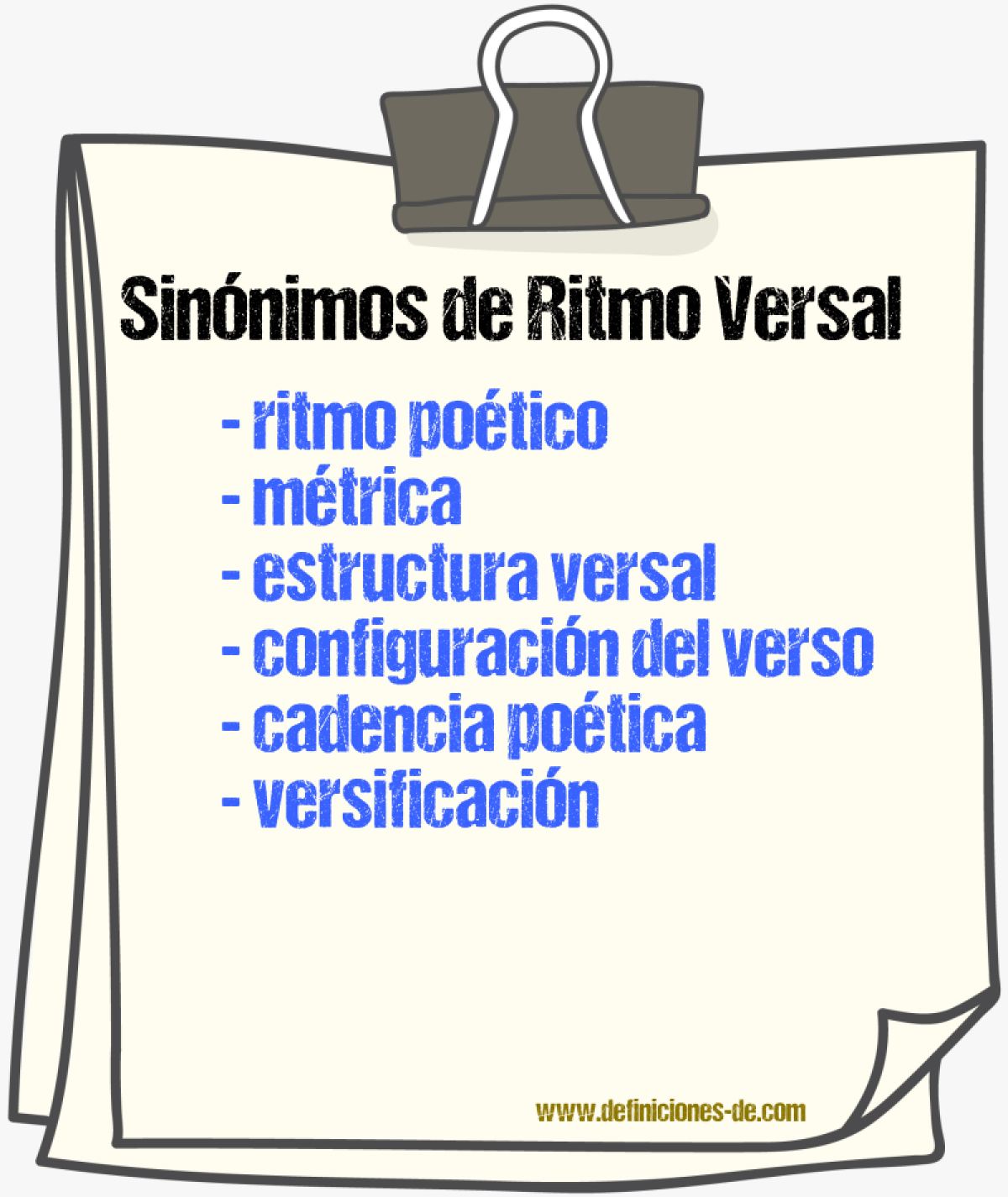 Sinónimos de ritmo versal