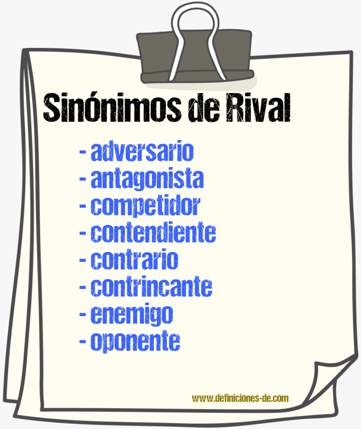 Sinnimos de rival