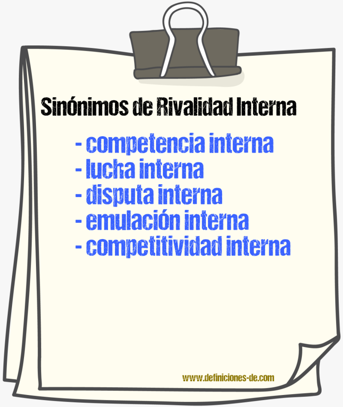Sinónimos de rivalidad interna