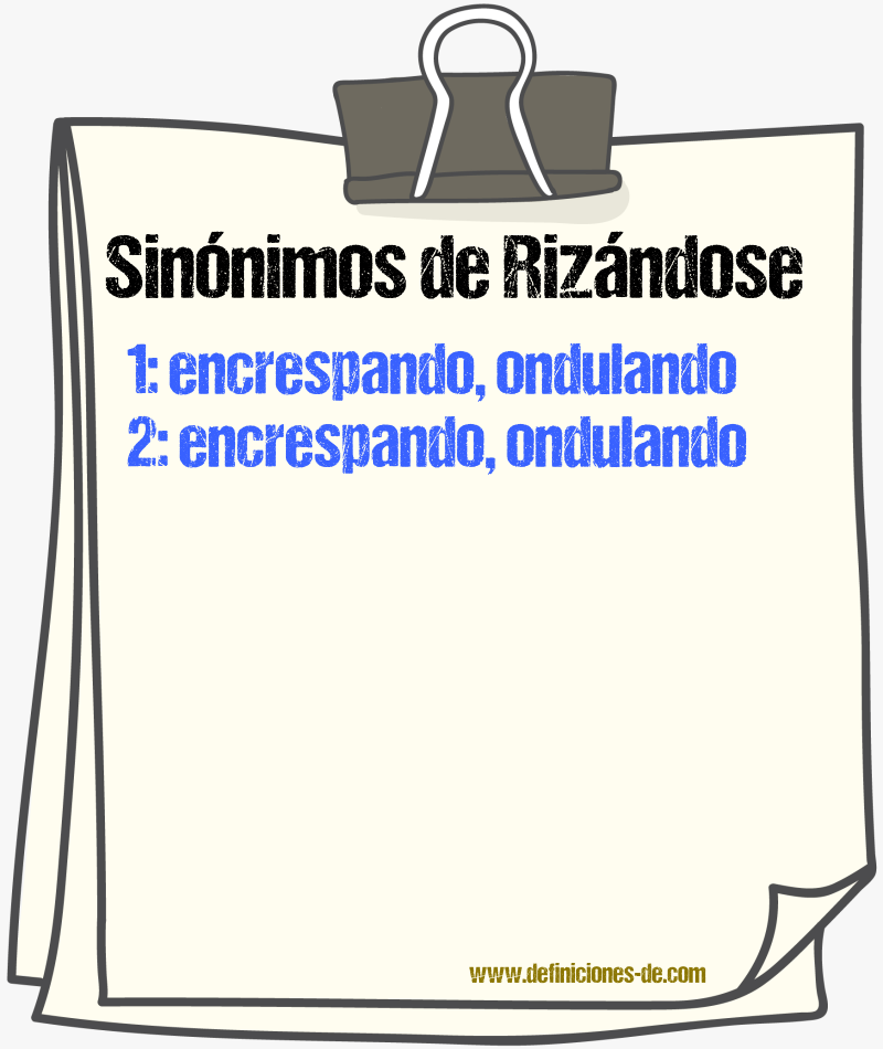 Sinónimos de rizándose