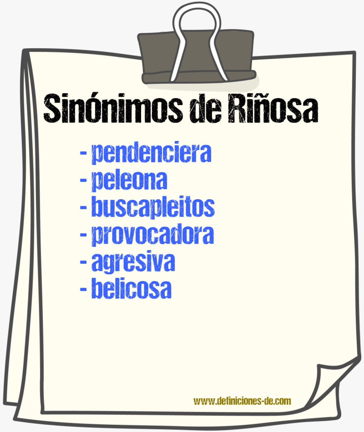 Sinónimos de riñosa
