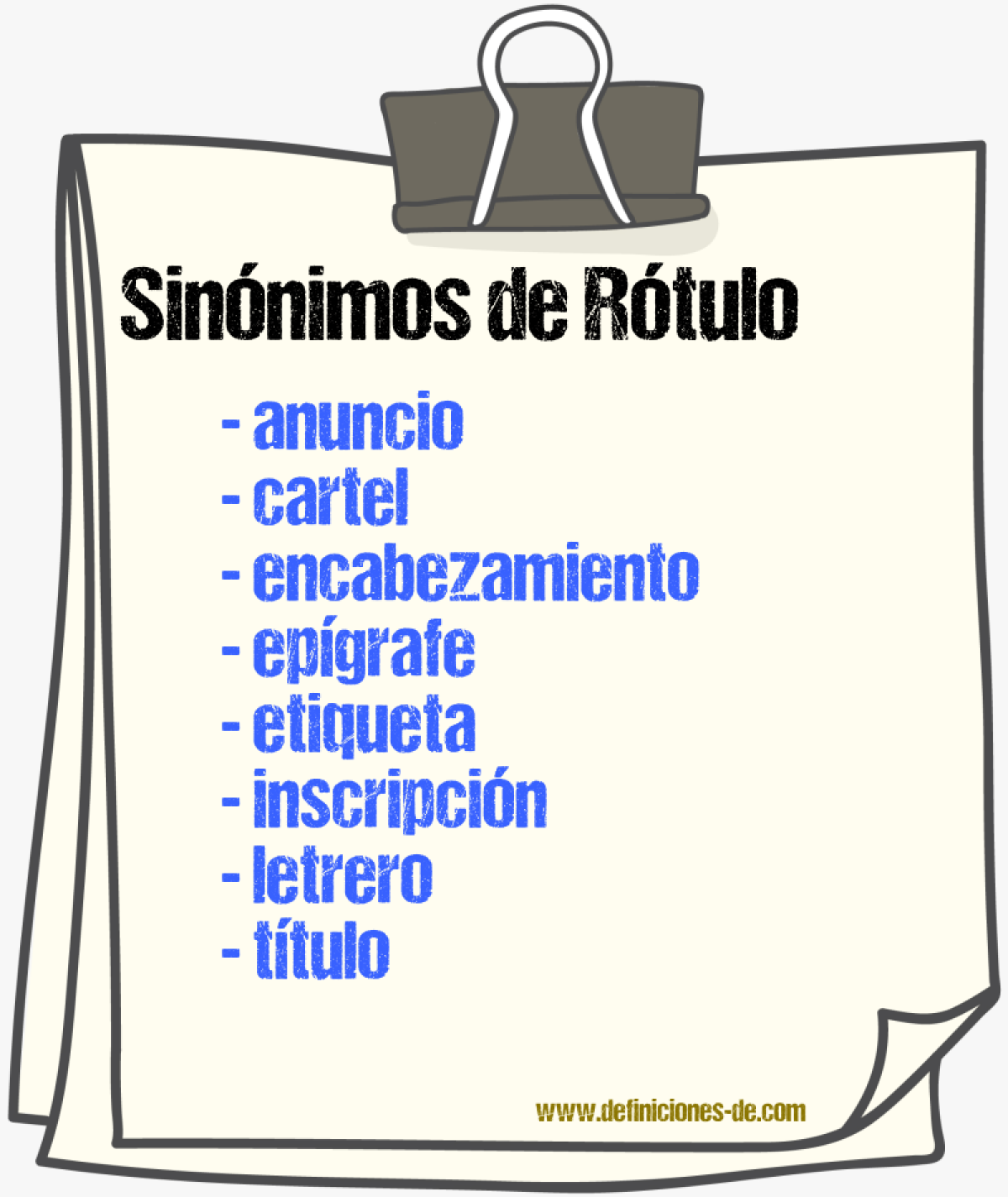 Sinnimos de rtulo