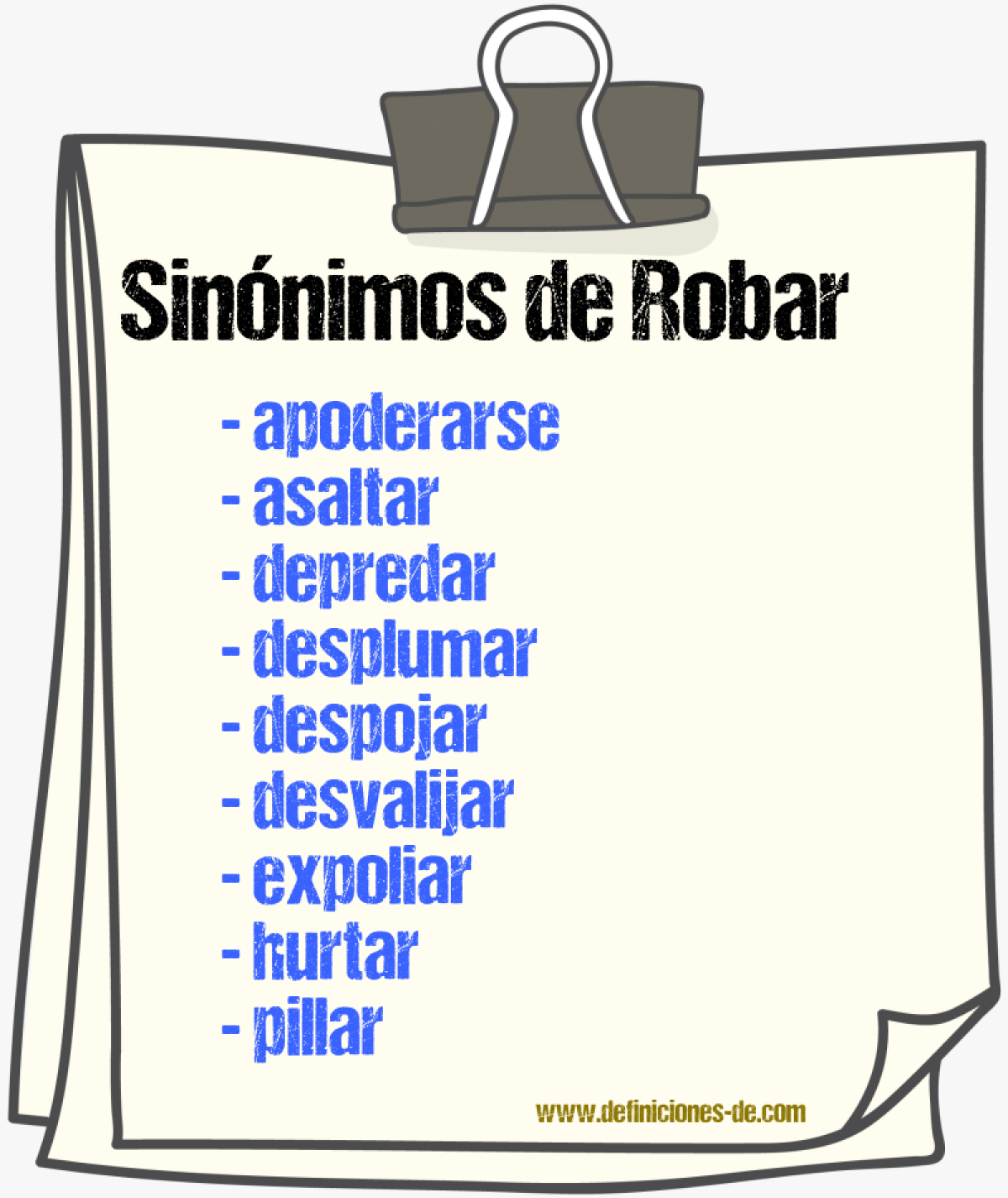 Sinnimos de robar