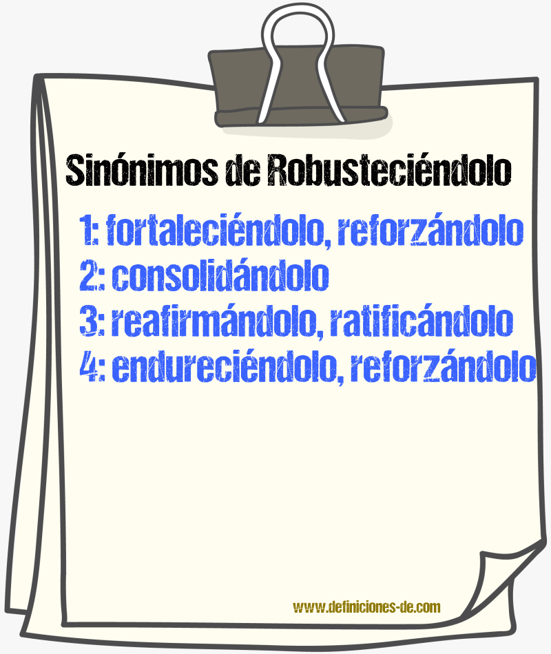 Sinónimos de robusteciéndolo