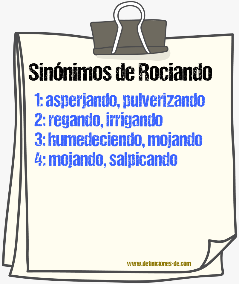 Sinónimos de rociando