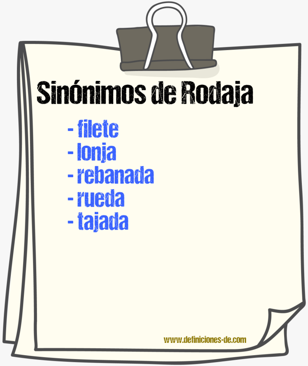 Sinnimos de rodaja