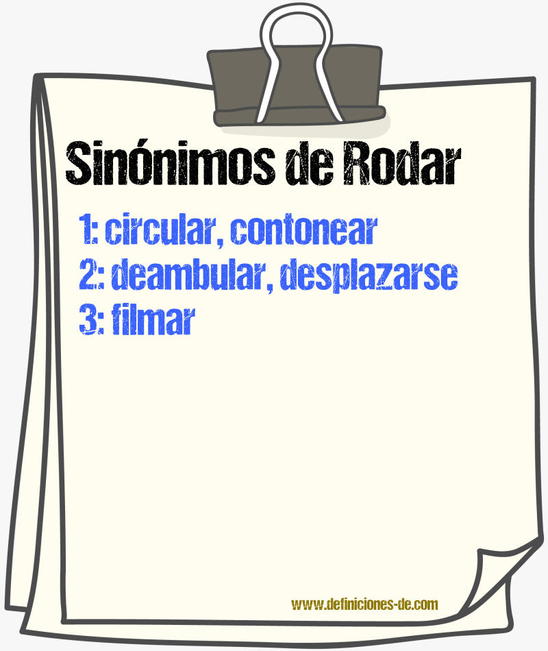 Sinnimos de rodar