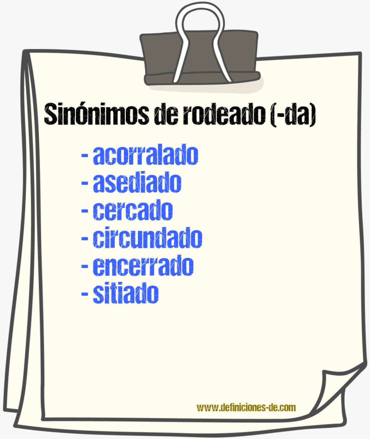 Sinnimos de rodeado