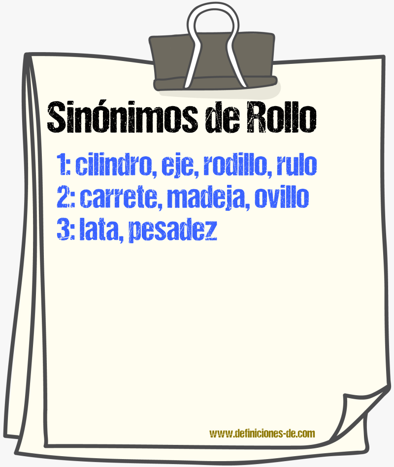 Sinnimos de rollo