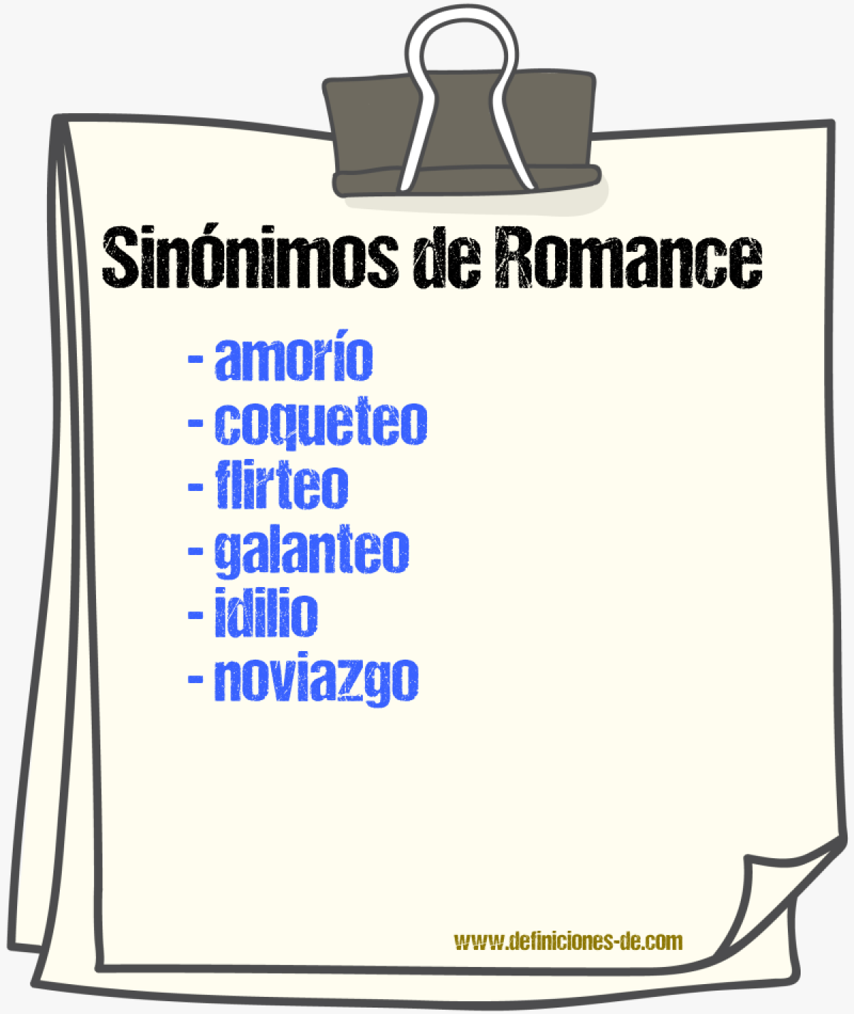 Sinnimos de romance