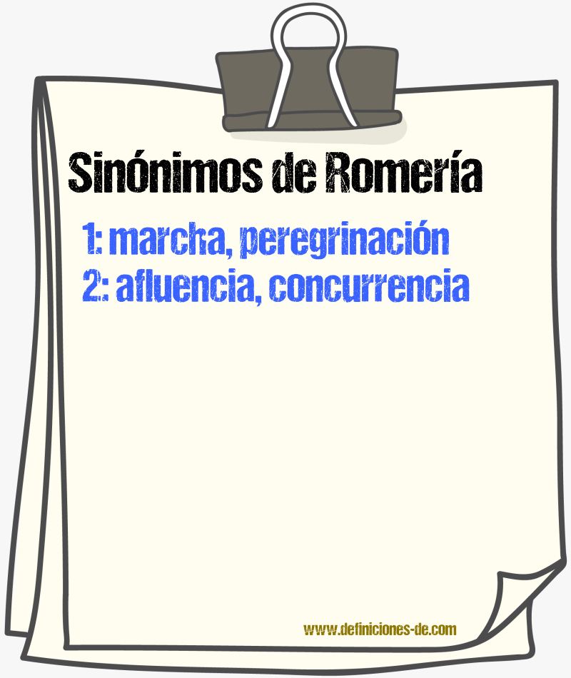 Sinnimos de romera