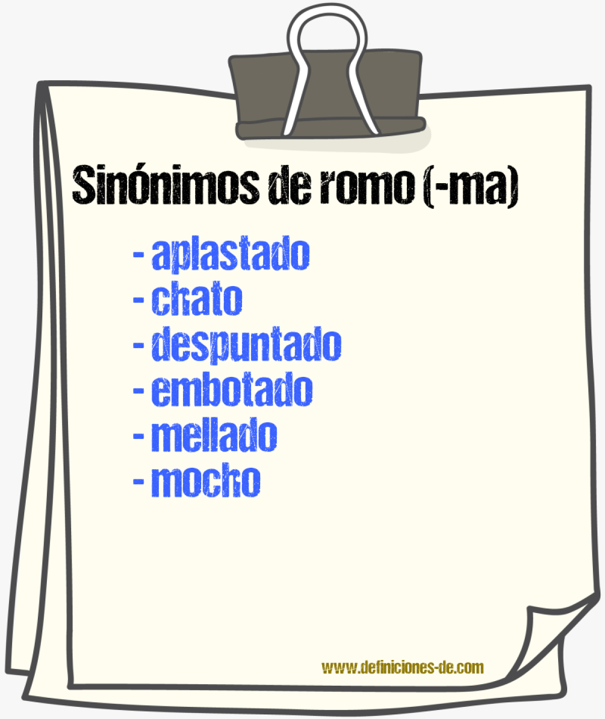 Sinónimos de romo