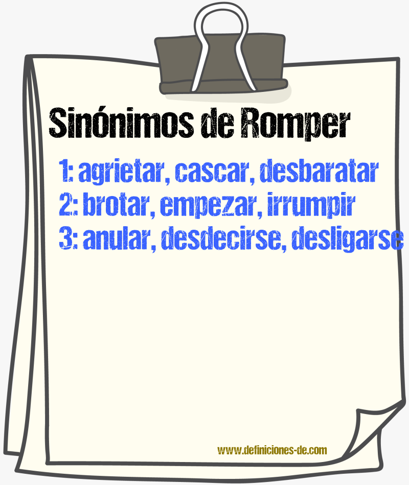 Sinnimos de romper