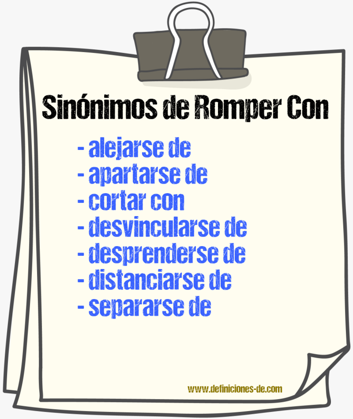 Sinónimos de romper con