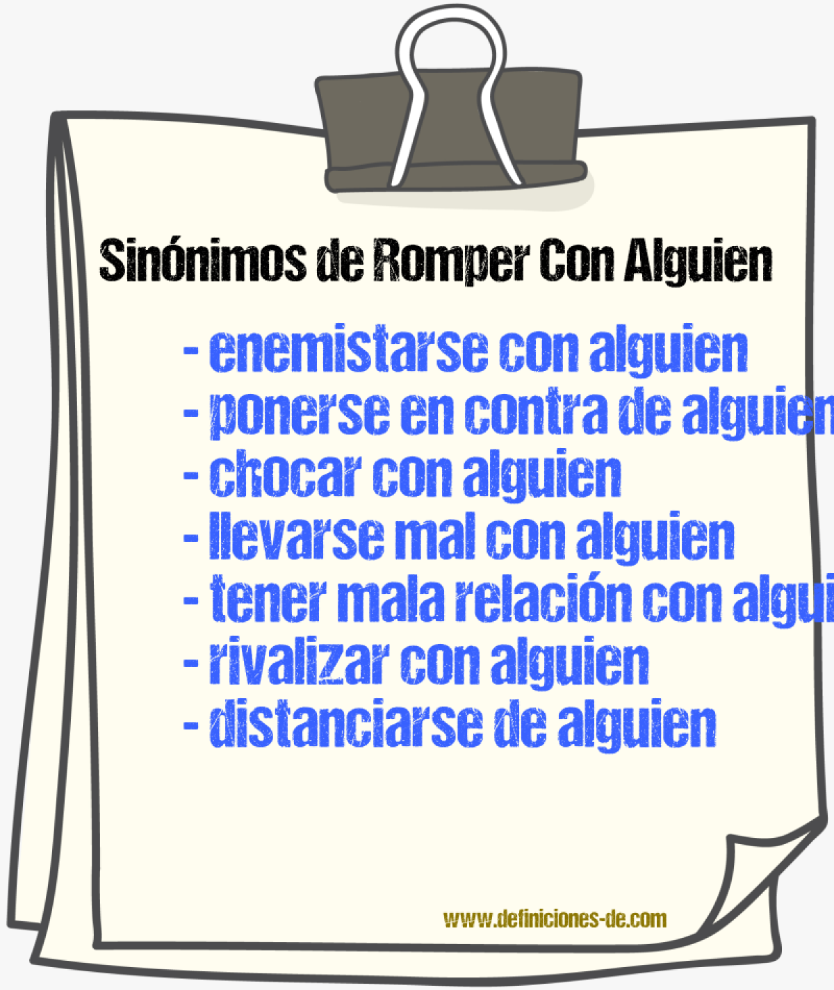 Sinónimos de romper con alguien