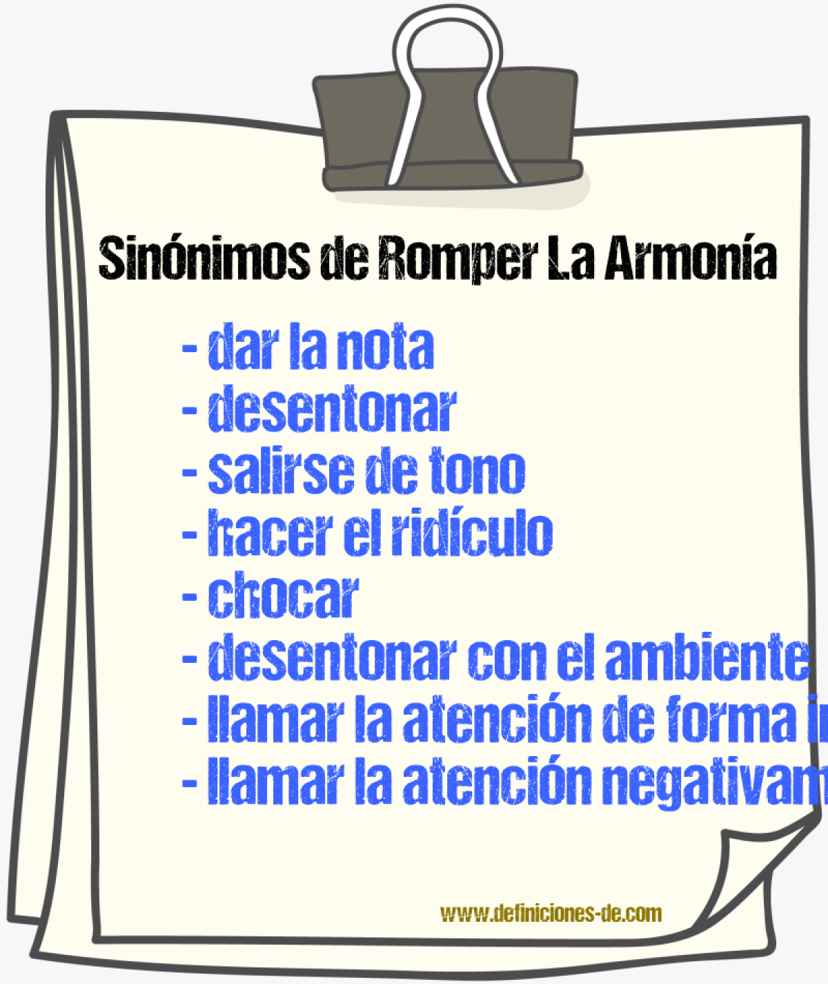 Sinónimos de romper la armonía
