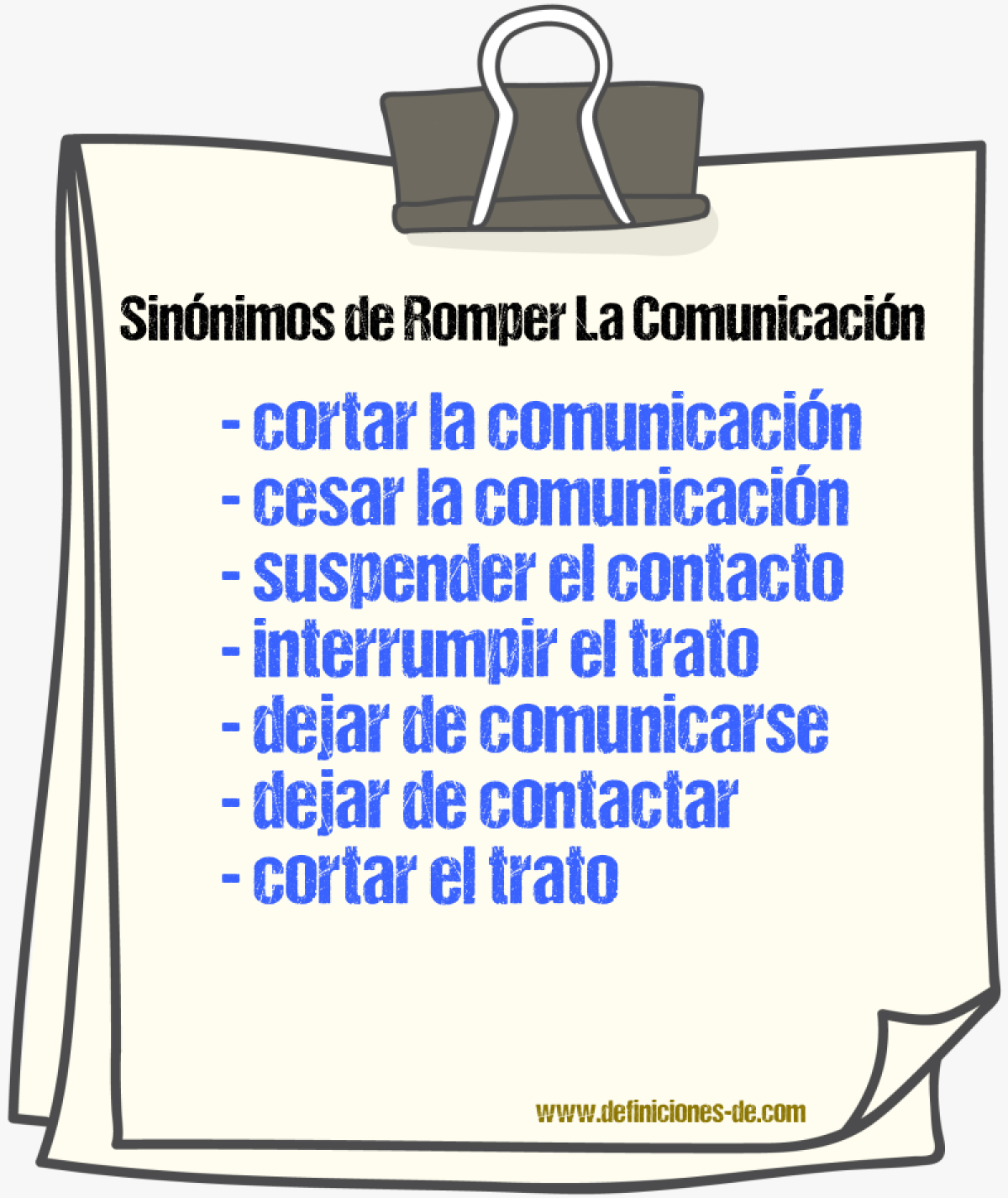 Sinónimos de romper la comunicación