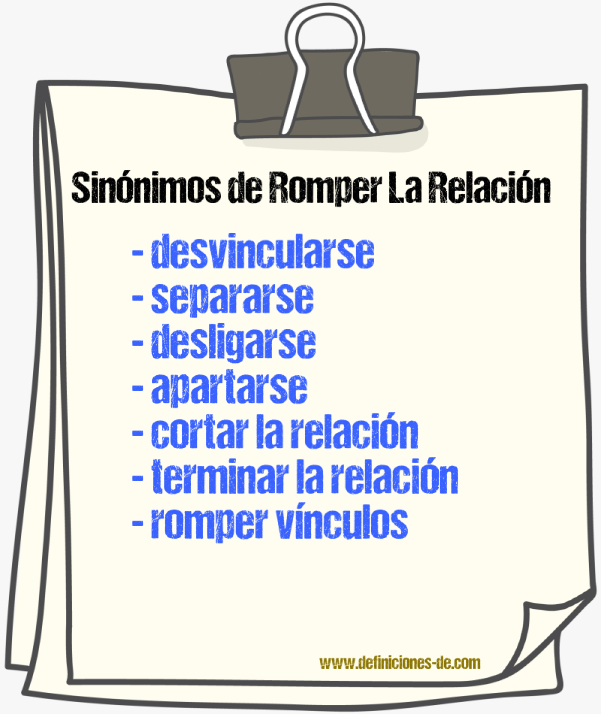 Sinónimos de romper la relación