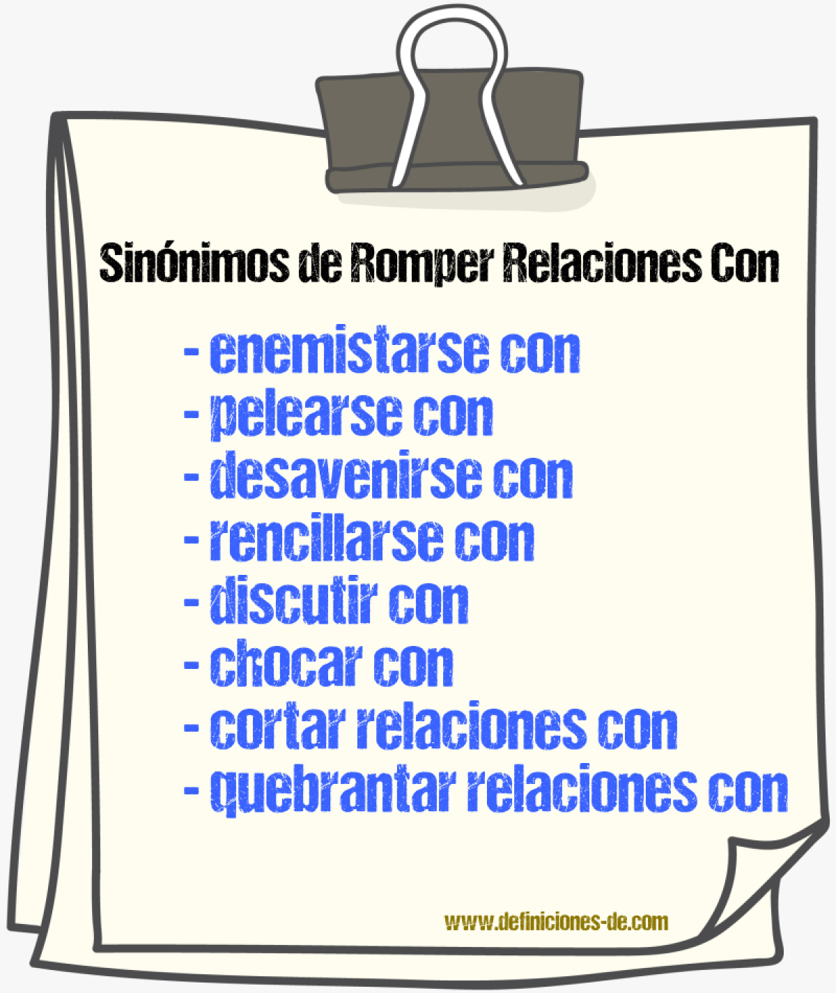 Sinónimos de romper relaciones con