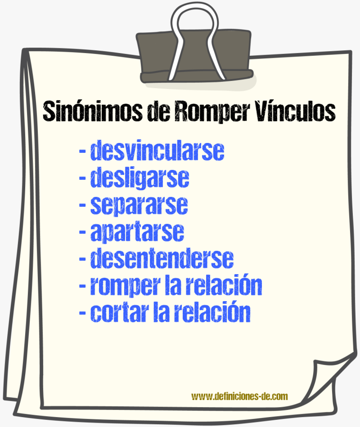 Sinónimos de romper vínculos