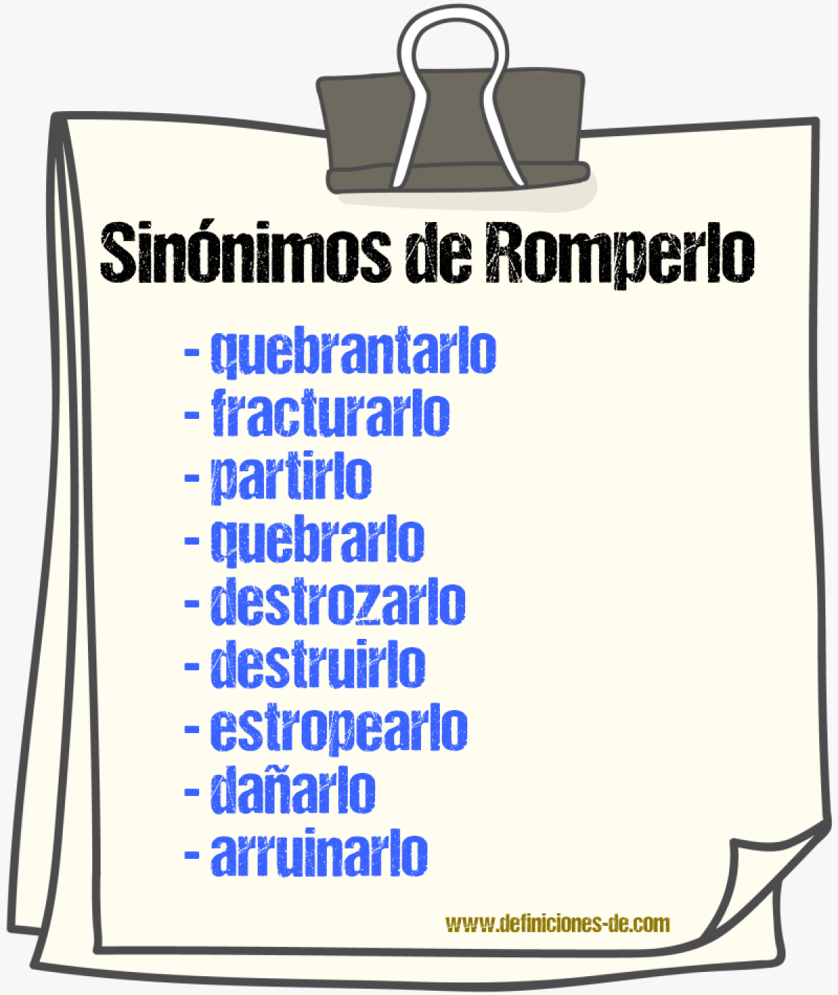Sinónimos de romperlo