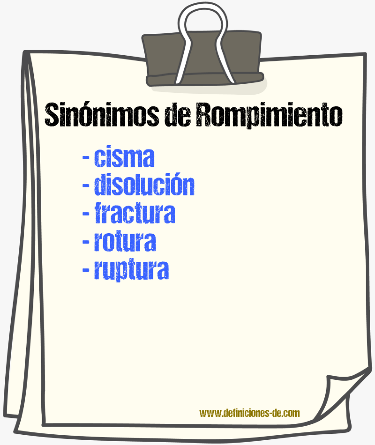 Sinnimos de rompimiento