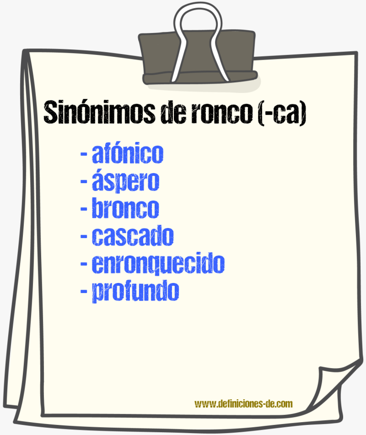 Sinnimos de ronco