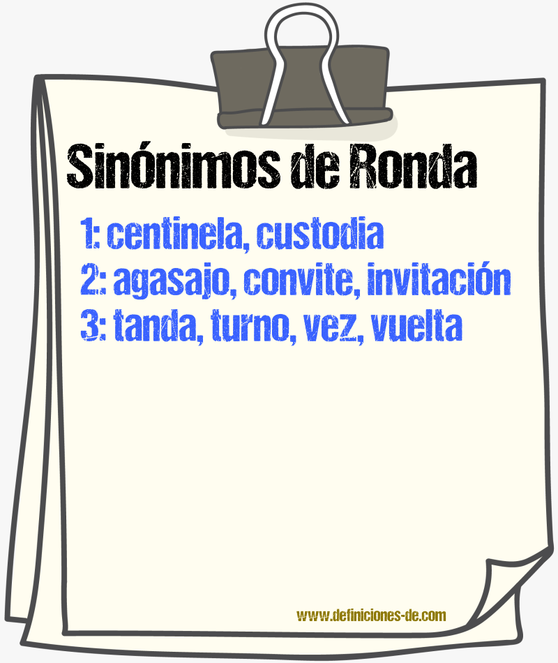 Sinnimos de ronda