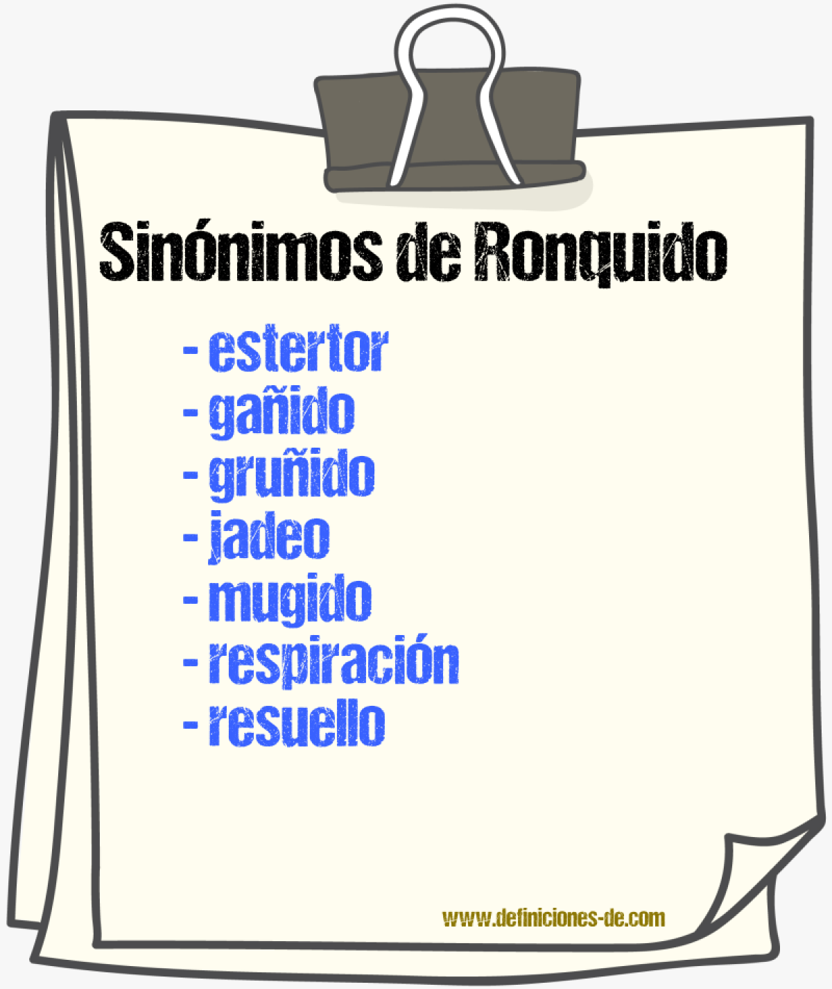 Sinnimos de ronquido