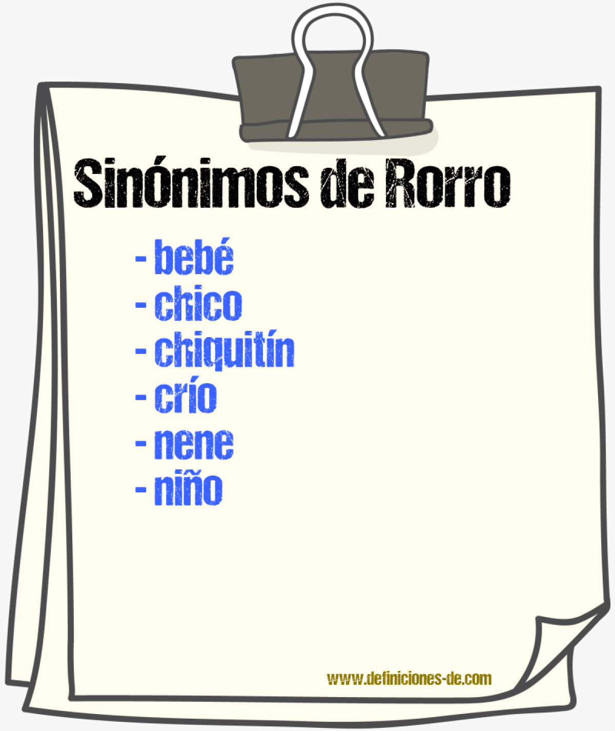 Sinnimos de rorro