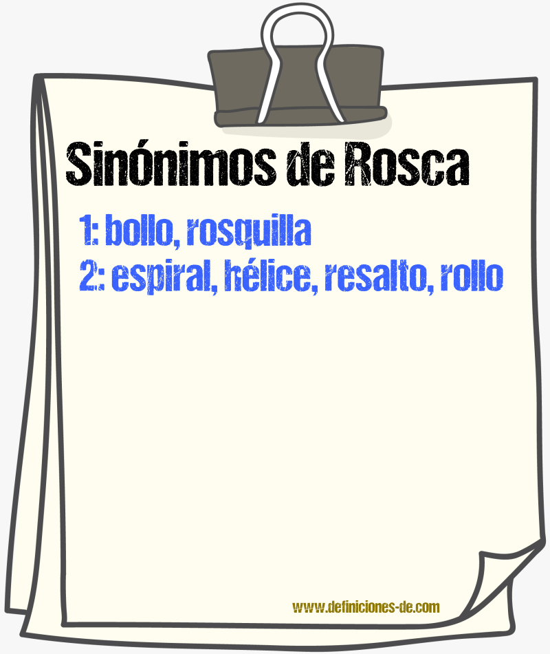 Sinnimos de rosca