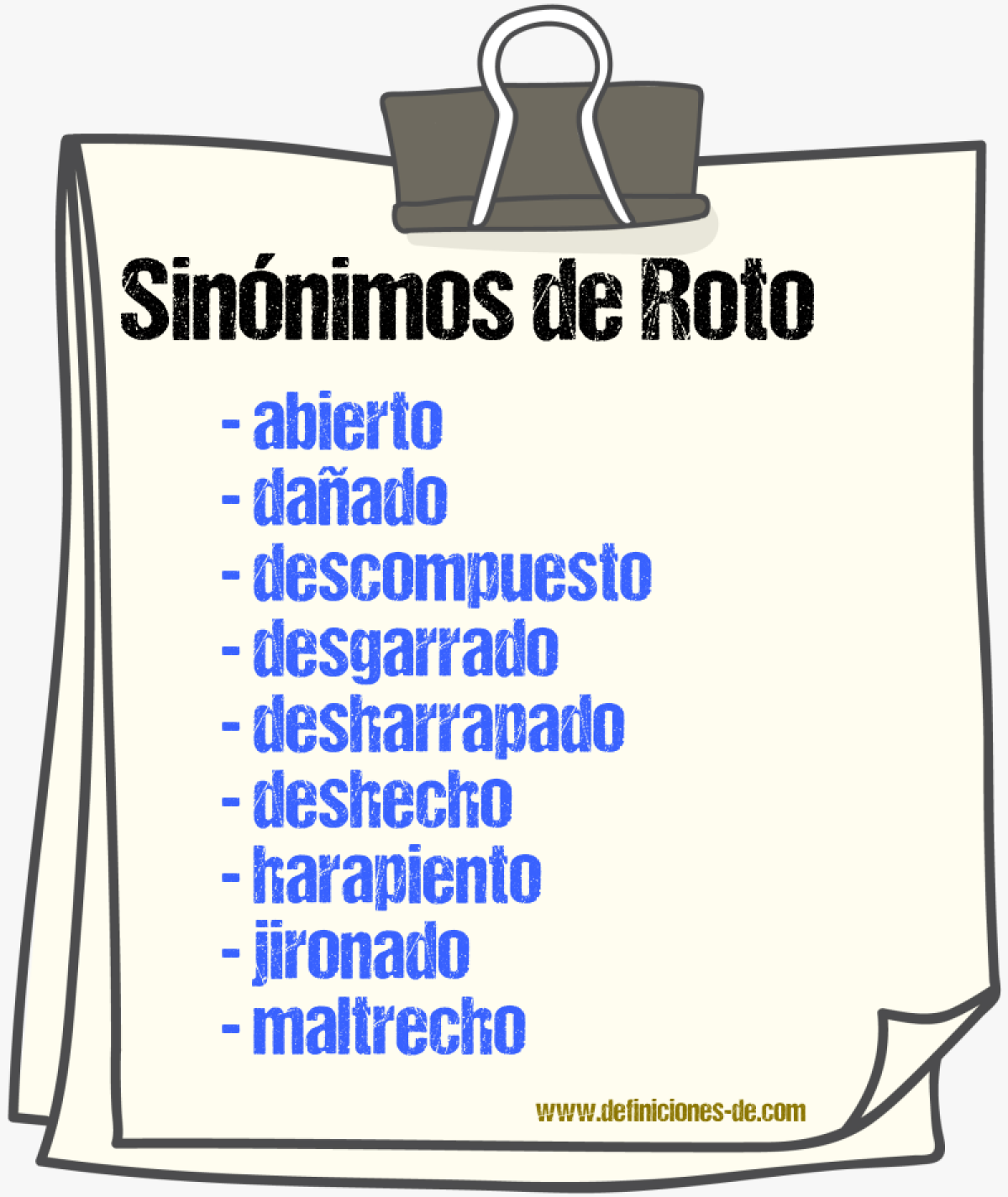 Sinnimos de roto