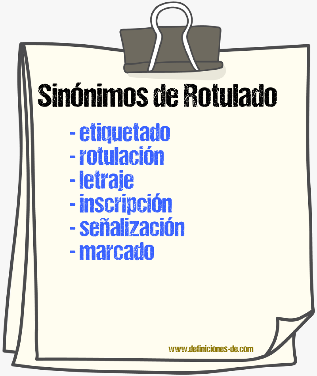 Sinónimos de rotulado