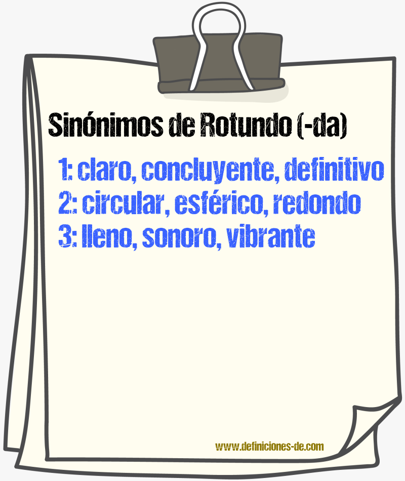 Sinnimos de rotundo