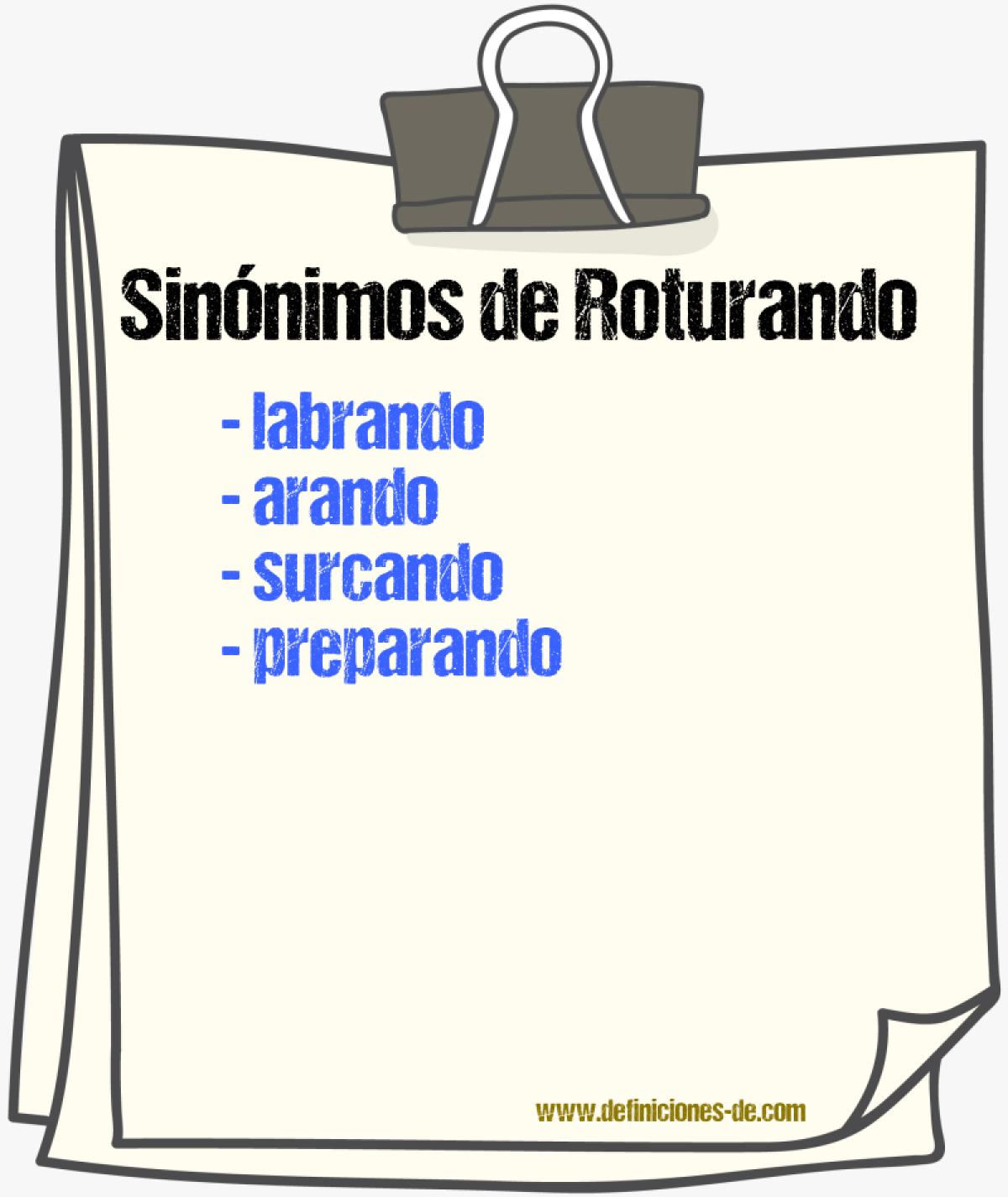 Sinónimos de roturando