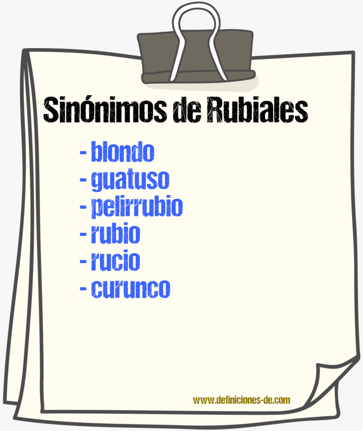 Sinnimos de rubiales