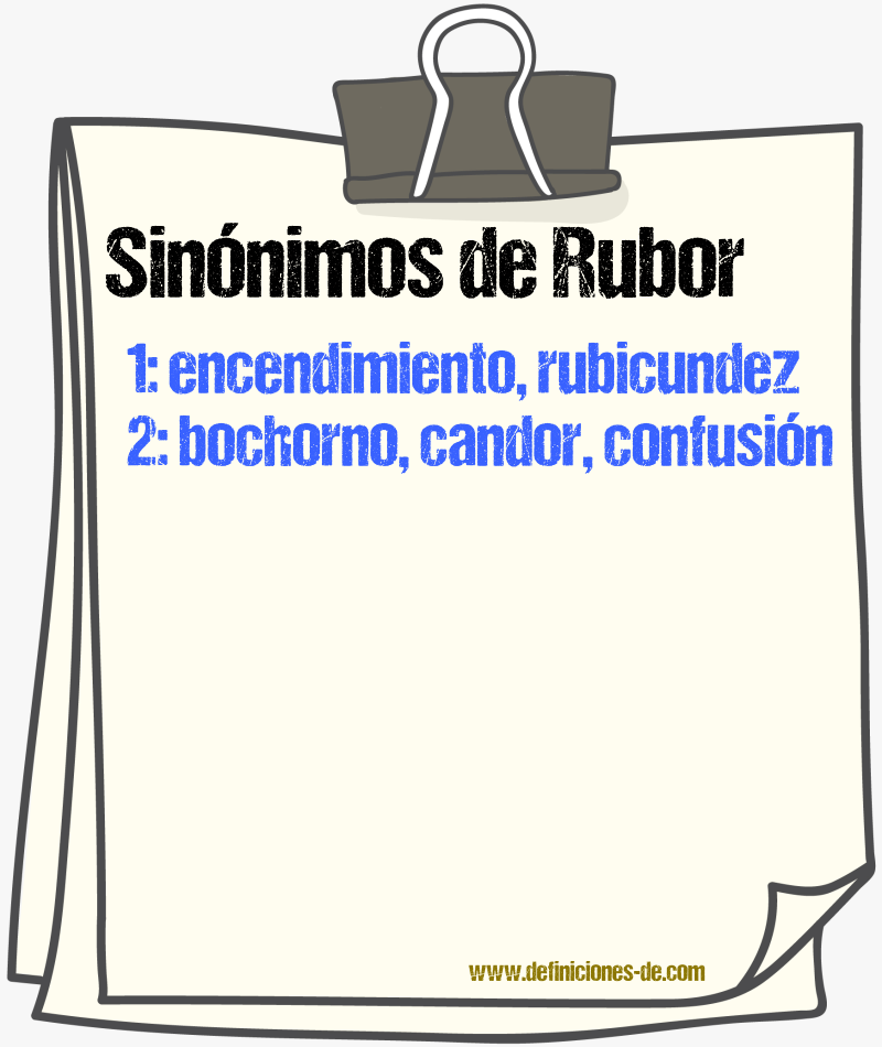 Sinnimos de rubor